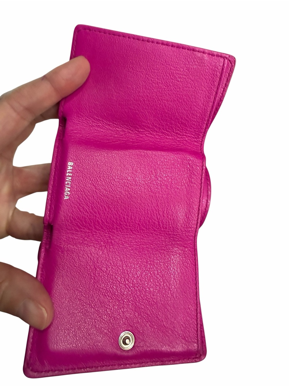 Balenciaga Fuchsia Leather Envelope Card Wallet - Picture 9 of 9